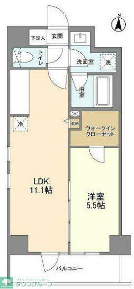 L・BASE押上サウス(1LDK/4階)の間取り写真