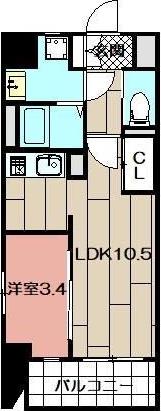 G-APARTMENT開(1LDK/3階)の間取り写真