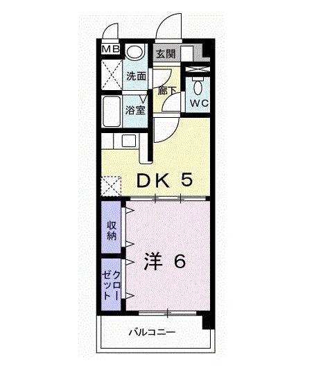 アニバーサリー(1DK/1階)の間取り写真