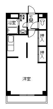 ランドパレス安積ロゼオ(1K/3階)の間取り写真