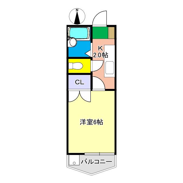 スカイプラザ新田(1K/7階)の間取り写真