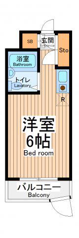スカイコート生麦第4(ワンルーム/3階)の間取り写真