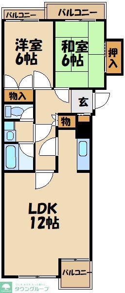 エクセルたちばな台(1LDK/1階)の間取り写真