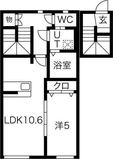 FALCO(1LDK/2階)の間取り写真