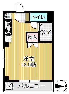 イサロッティ1(ワンルーム/3階)の間取り写真