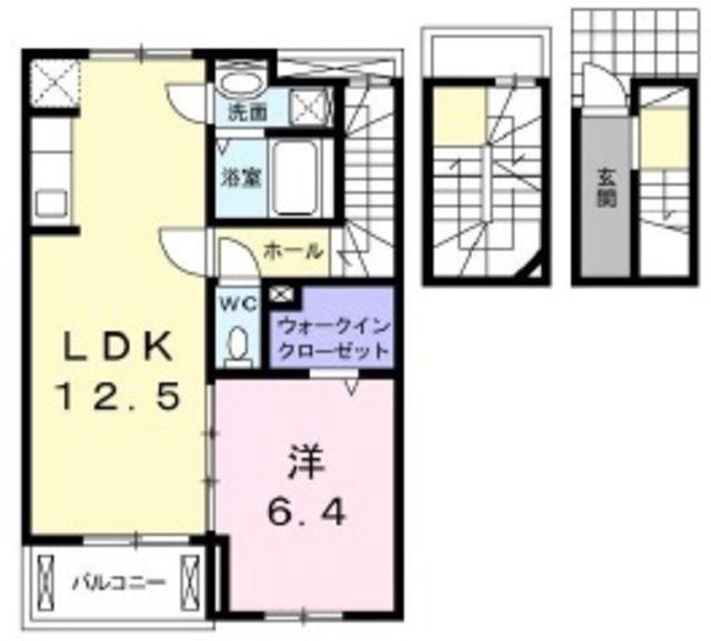 ポエラバ 1(1LDK/3階)の間取り写真
