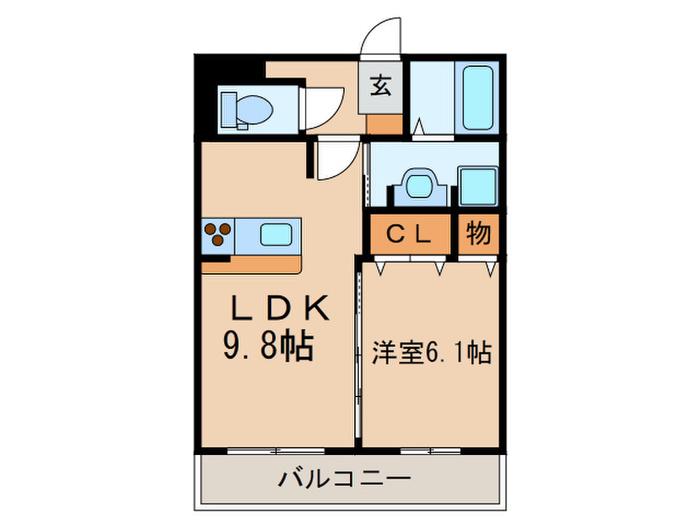 サンクレール(1LDK/2階)の間取り写真