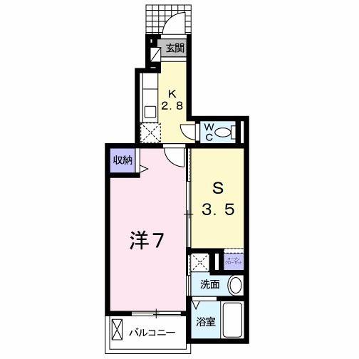 リッジモンド(1SK/1階)の間取り写真