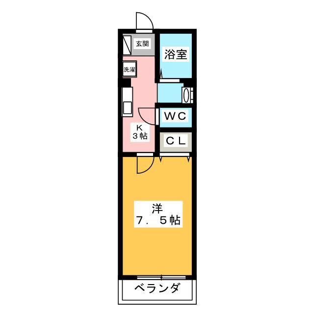クレインハウス(1K/1階)の間取り写真
