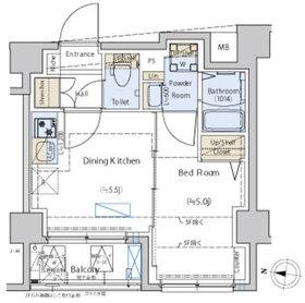 CEDAR PLAZA目黒本町 202(1DK/2階)の間取り写真