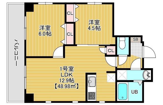 ソリニア日暮里(2LDK/2階)の間取り写真
