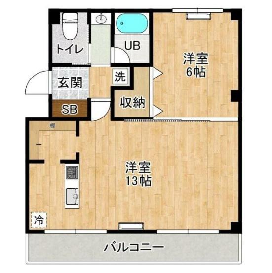 リデアル北小金(1LDK/2階)の間取り写真