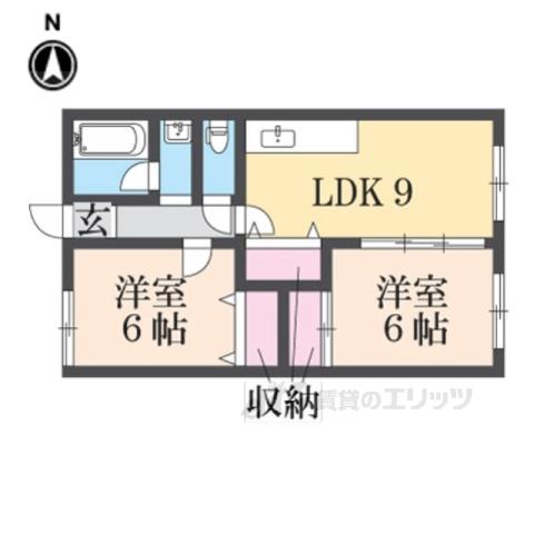 NSマンションⅢ(2DK/3階)の間取り写真
