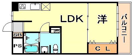 アビータ・ミオ神戸岡本(1LDK/2階)の間取り写真