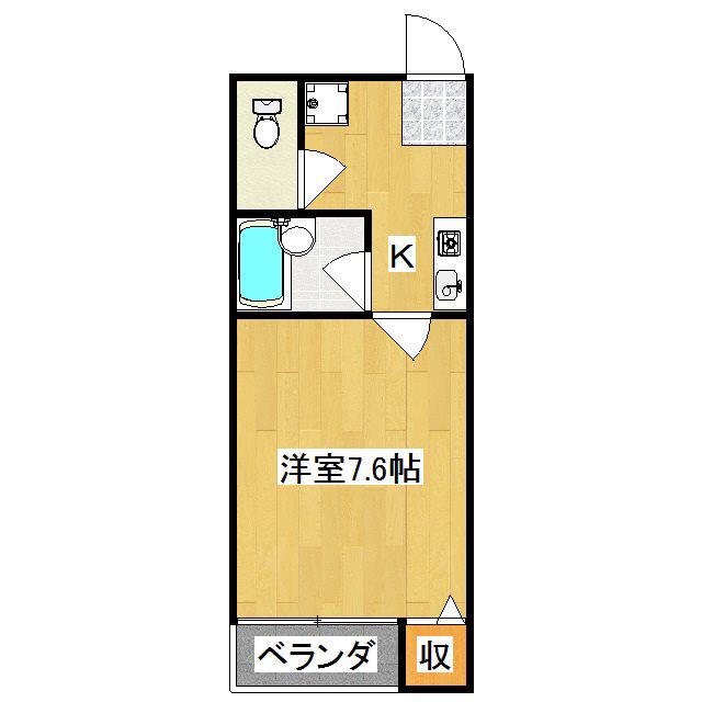 レジデンス和光(1K/3階)の間取り写真