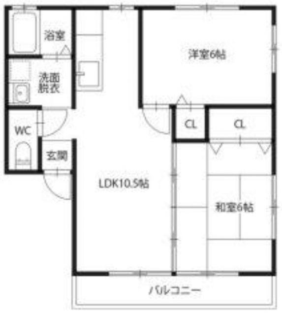 イノセントコーポ(2LDK/1階)の間取り写真