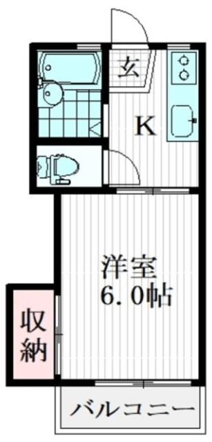 クレストハイツ(1K/1階)の間取り写真