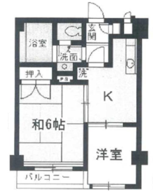 K.Tビル(2K/2階)の間取り写真
