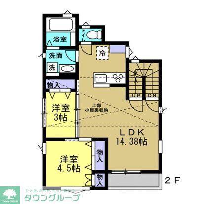 鎌倉材木座アパート(2LDK/2階)の間取り写真