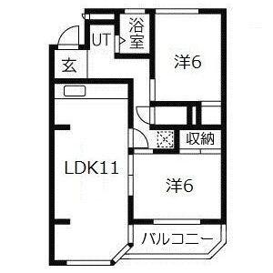 エルパラッツォ三田(2LDK/4階)の間取り写真