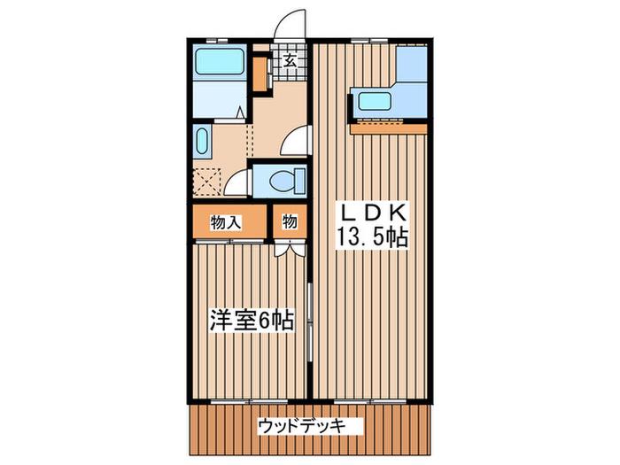 オーシャンアベニュー緑が浜(1LDK/1階)の間取り写真