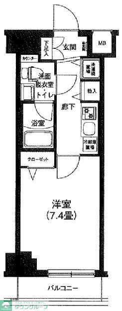 アイルリーヴァ向島(1K/4階)の間取り写真