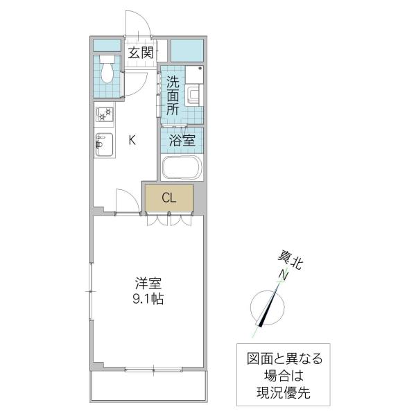 アメニティハイツK(1K/2階)の間取り写真