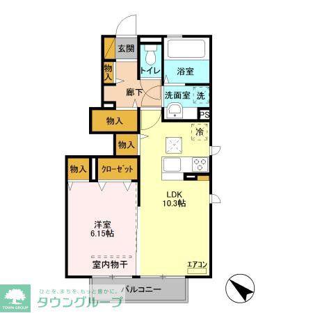 ESPACIO(1LDK/1階)の間取り写真