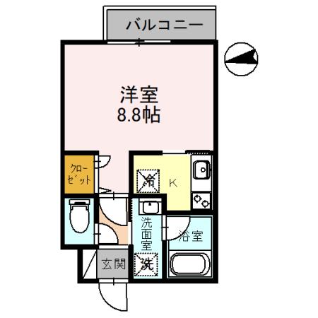 エルスタンザ塚口本町(1K/1階)の間取り写真