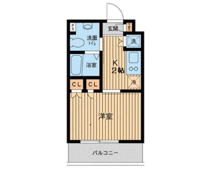 エスティメゾン武蔵小山(1K/3階)の間取り写真