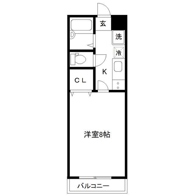 仙台白萩マンション(1K/2階)の間取り写真