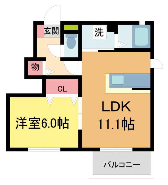 シャルマン ヴィラ(1LDK/1階)の間取り写真