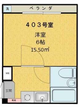 アーバ・ハイツ西早稲田(1K/4階)の間取り写真
