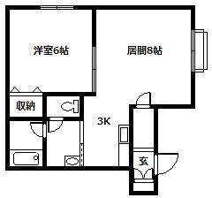 ブリングウェルス(1LDK/1階)の間取り写真