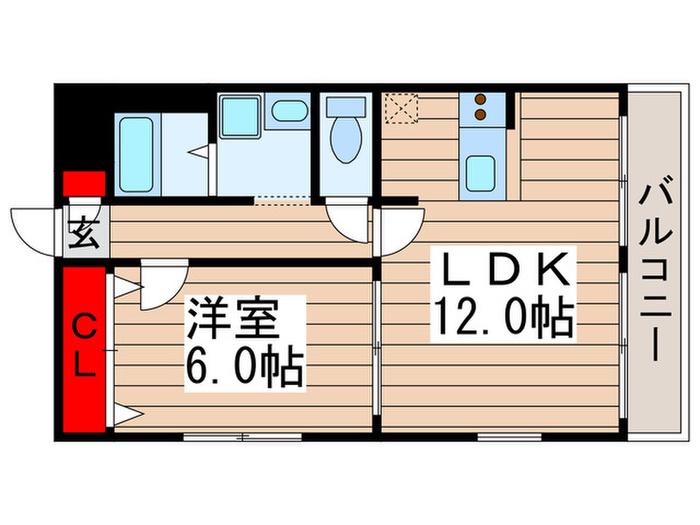 PRIMROSE新鎌ヶ谷(1LDK/2階)の間取り写真