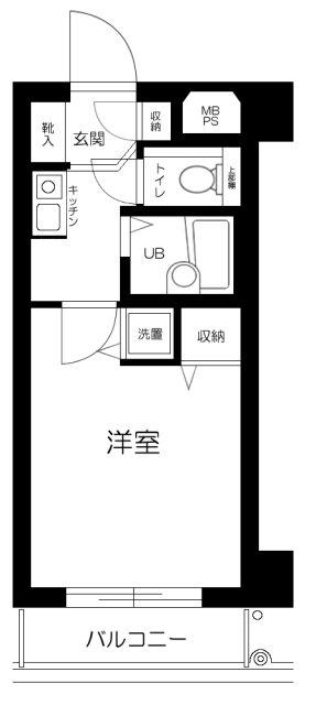 シンシア東高円寺(1K/4階)の間取り写真