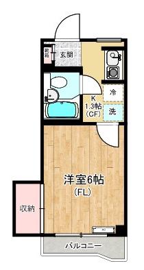 オリエント高津(1K/4階)の間取り写真