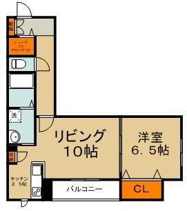 アシュテシュール(1LDK/1階)の間取り写真