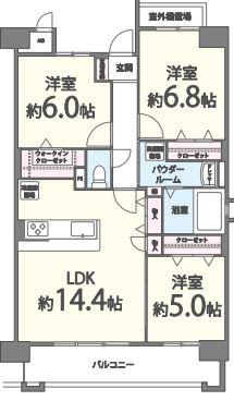ネクスト吉塚(3LDK/10階)の間取り写真