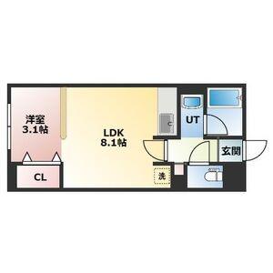 パラッツォS-8(1LDK/4階)の間取り写真