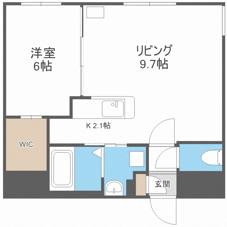 リヒトラーレ円山(1LDK/2階)の間取り写真