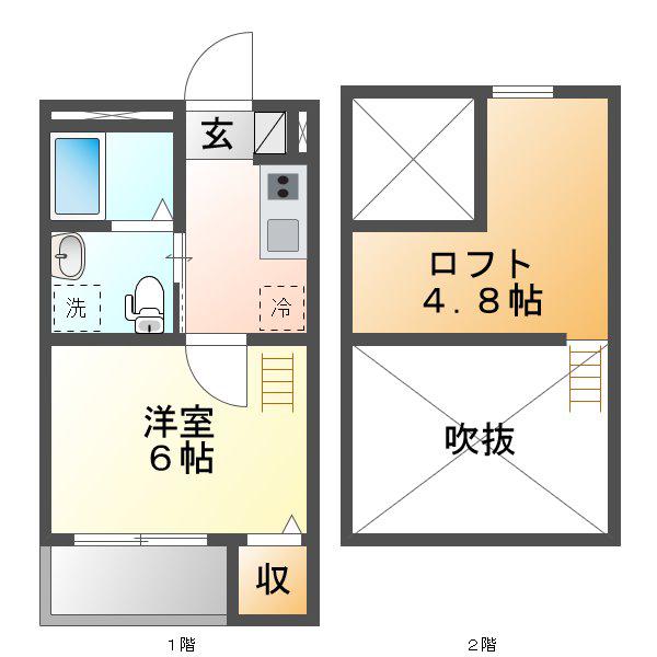 LUTELLA Ⅲ(1K/1階)の間取り写真