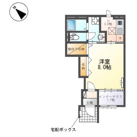 プラム テラス(1K/1階)の間取り写真