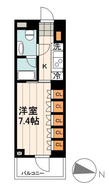 パークアクシス辰巳ステージ(1K/5階)の間取り写真