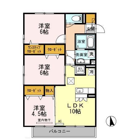 セジュールサンセール(3LDK/1階)の間取り写真