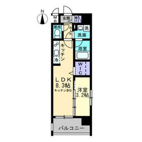 レジデンスカープ南中央町(1LDK/6階)の間取り写真