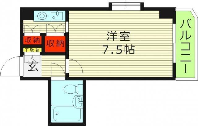 千寿シークVI(1K/3階)の間取り写真