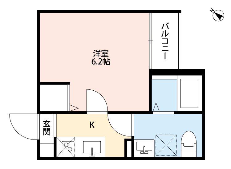 チェルシー(1K/2階)の間取り写真