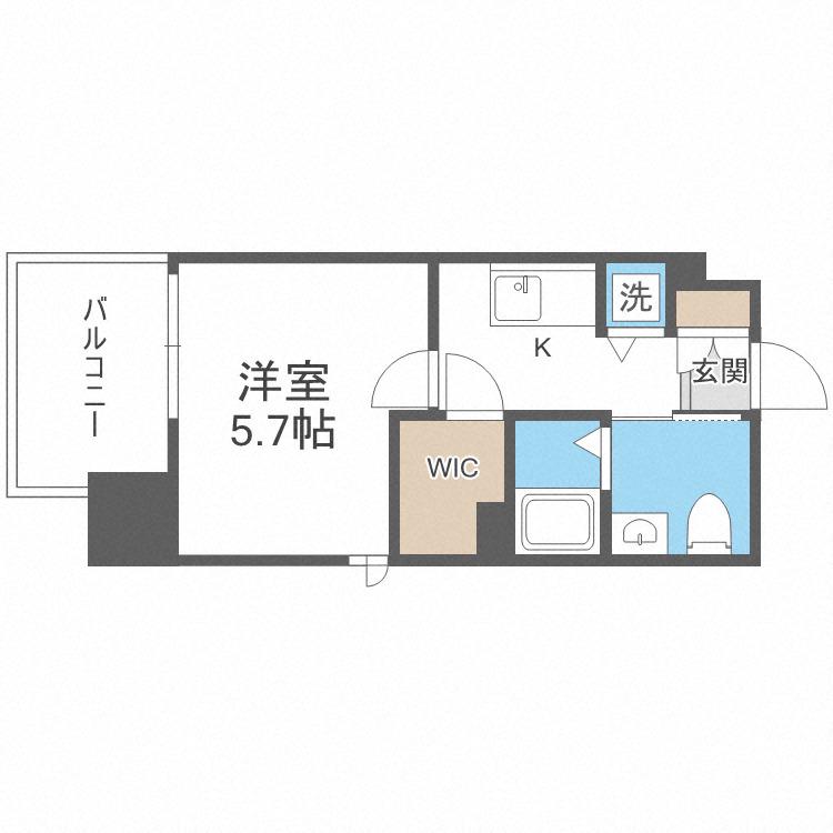 LIVE CASA県庁前(1K/7階)の間取り写真