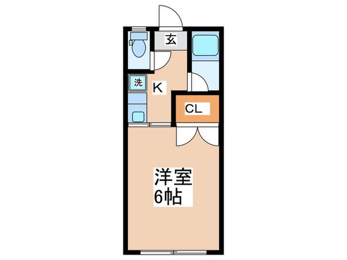 第2久野マンション(1K/2階)の間取り写真